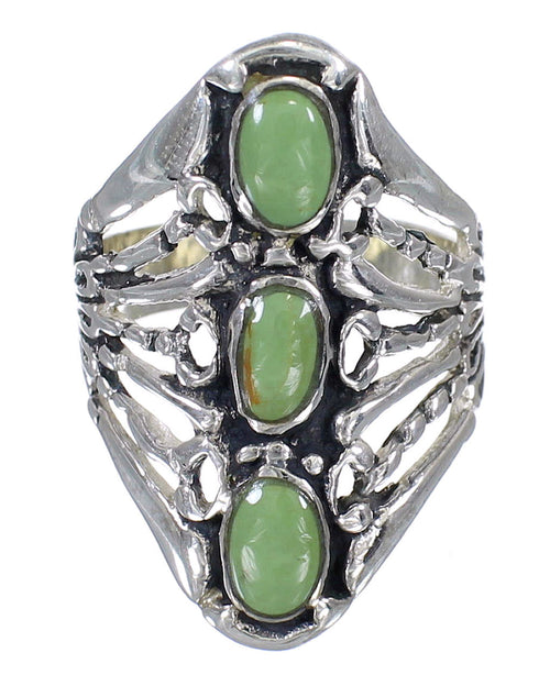 Genuine Sterling Silver And Turquoise Ring Size 8-3/4 VX62413